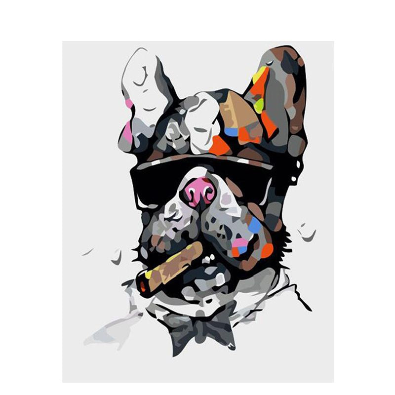 Bulldogge mit Zigarre