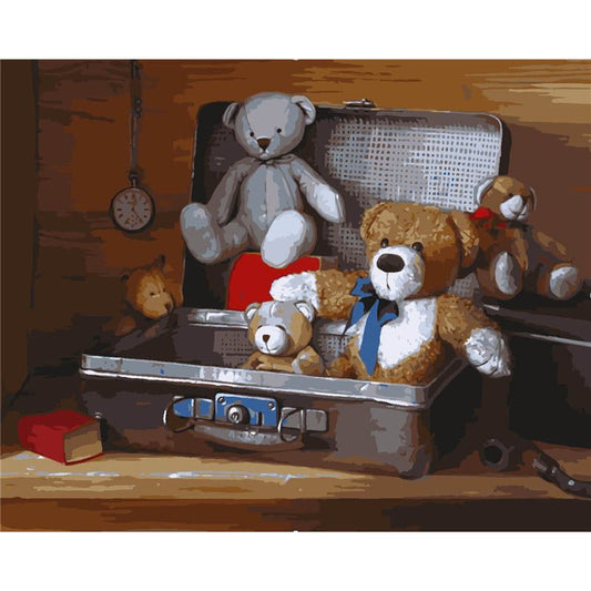 Spielzeugkoffer mit Teddybären