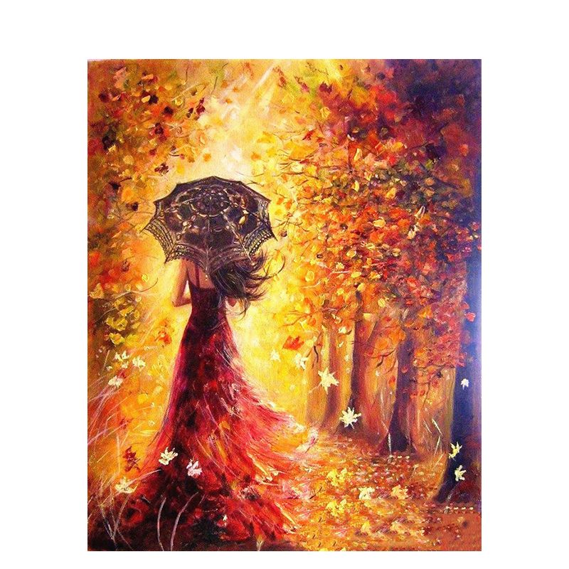 Frau mit Regenschirm