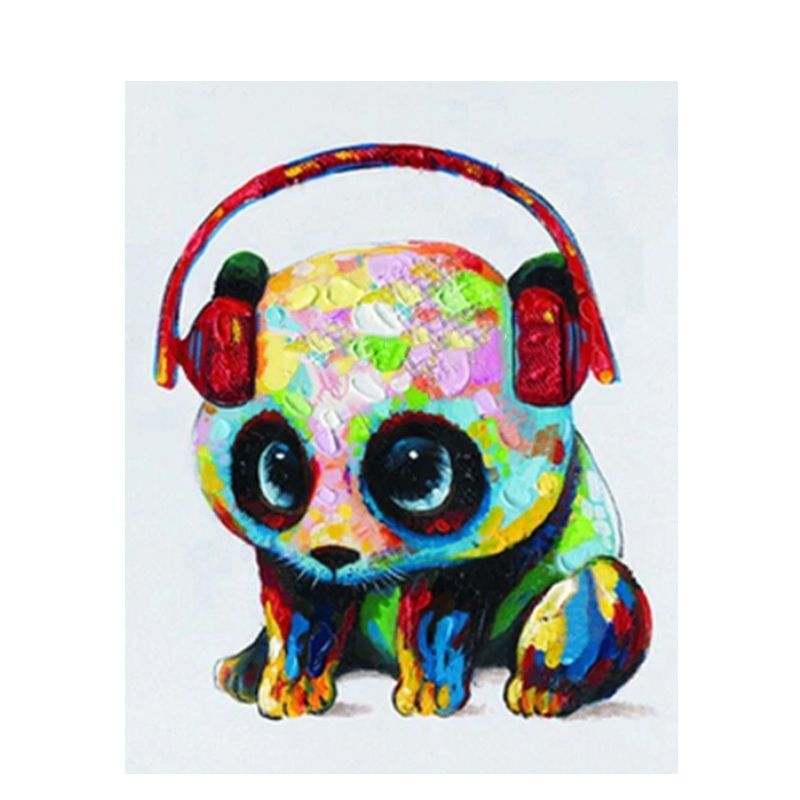 Pandabär mit Kopfhörer