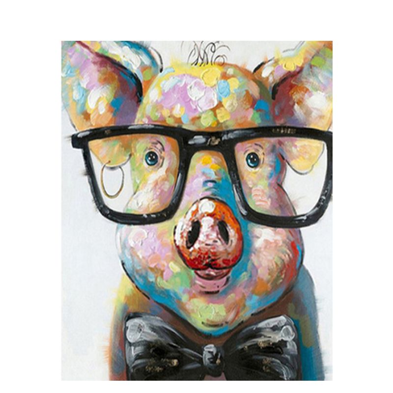 Schwein mit Brille