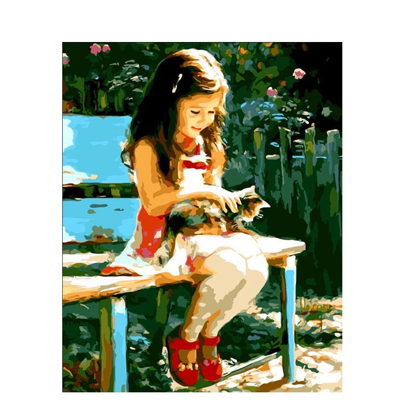 Mädchen mit Katze