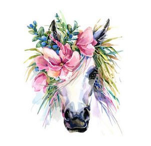 Pferd mit Blumen