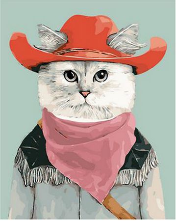 Katze als Cowboy