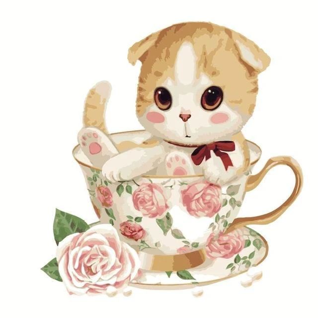 Katze in Teetasse