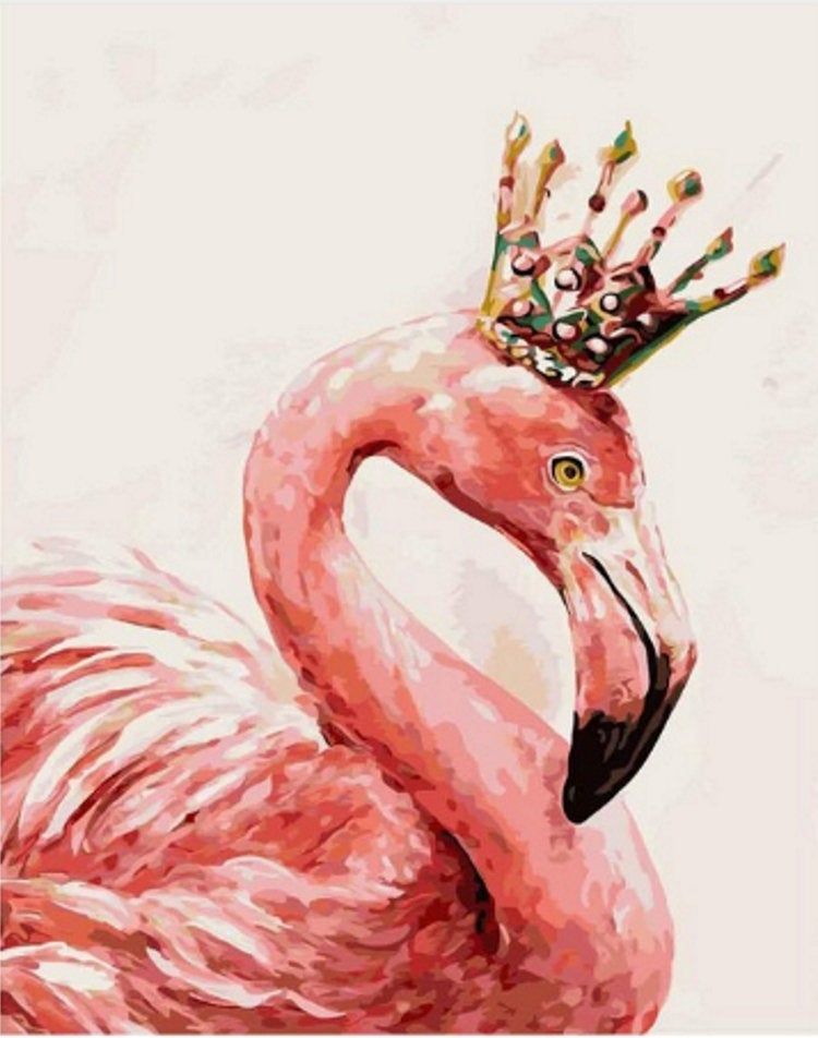 Flamingo mit Krone