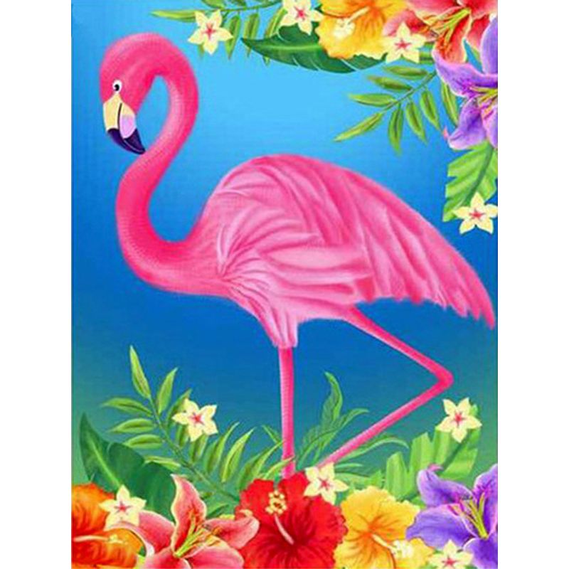 Flamingo mit Blumen
