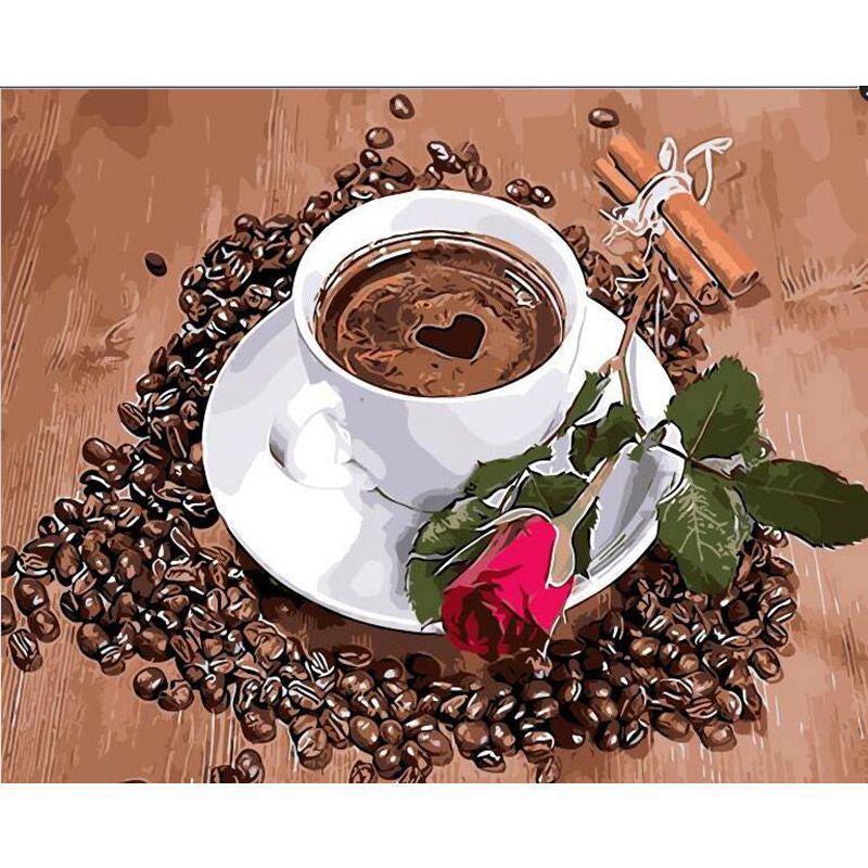 Kaffee mit Rose