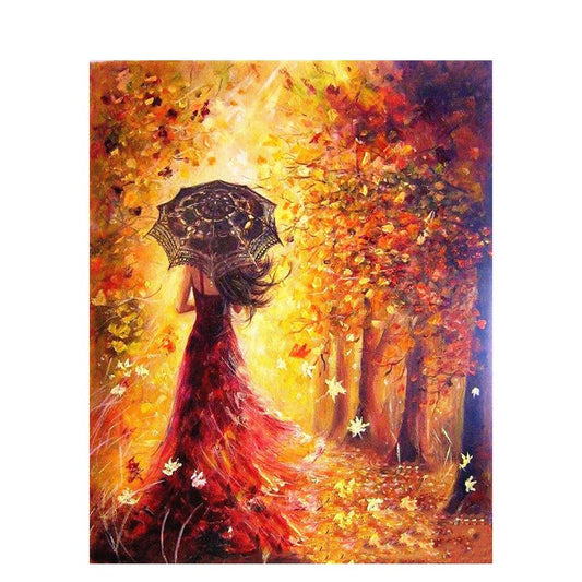 Frau mit Regenschirm