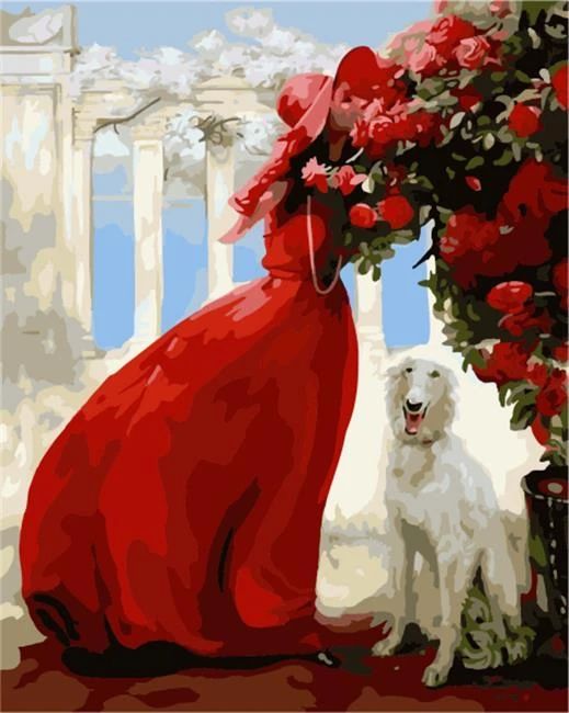 Frau mit Hund