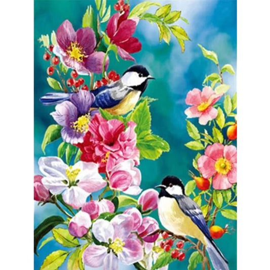 Vögel mit Blumen