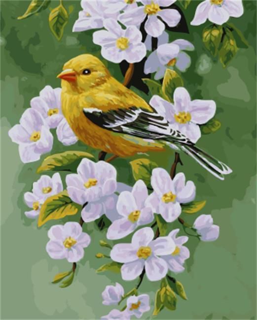 Vogel mit Blumen
